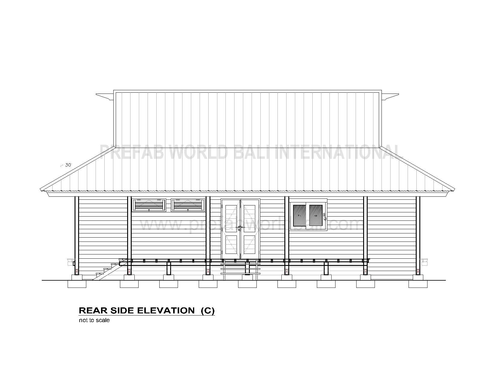 Rear Side Elevation