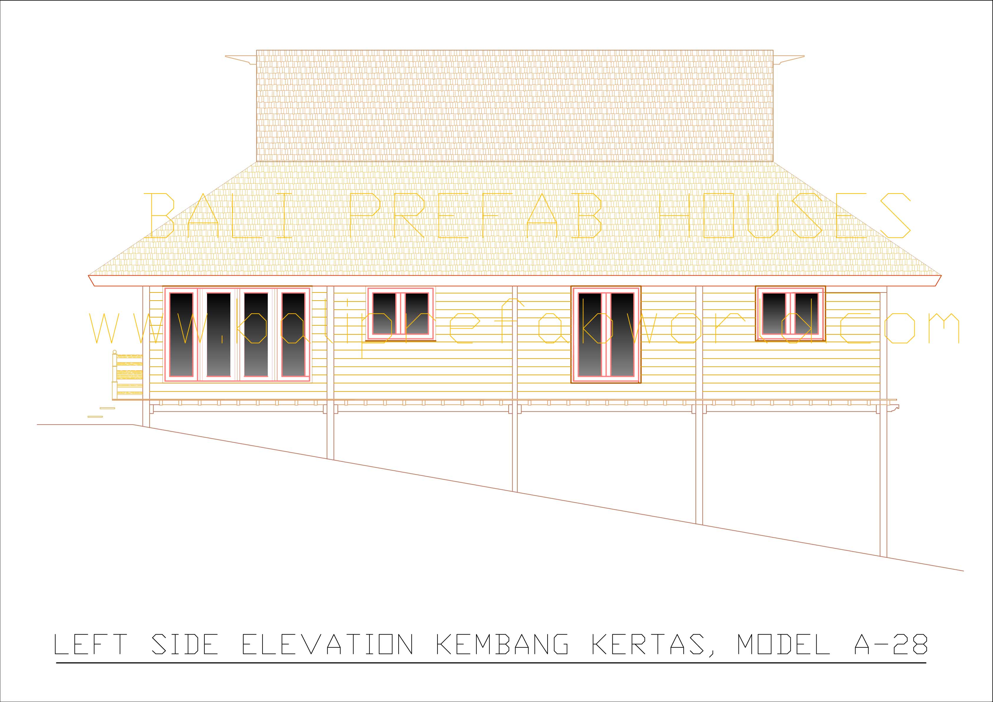 Kembang kertas left side elevation