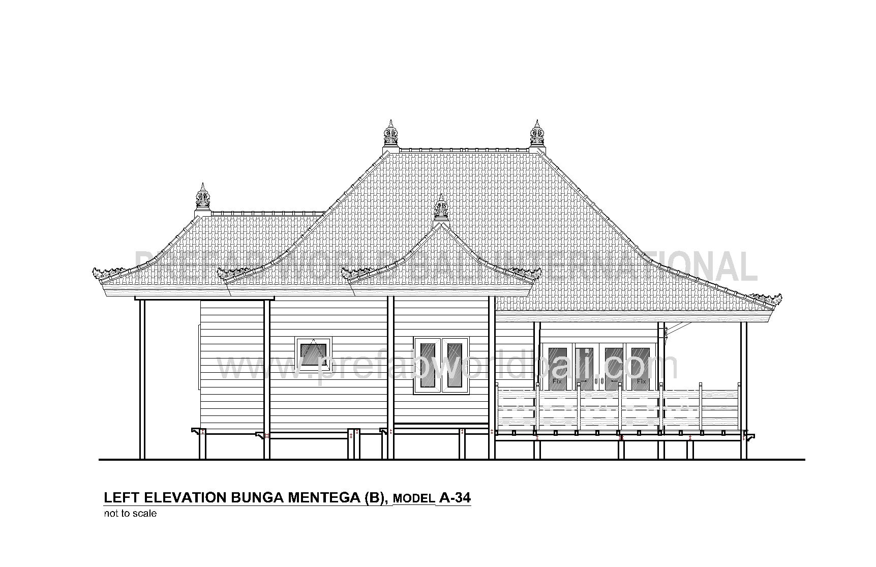 Bunga Mentega left elevation