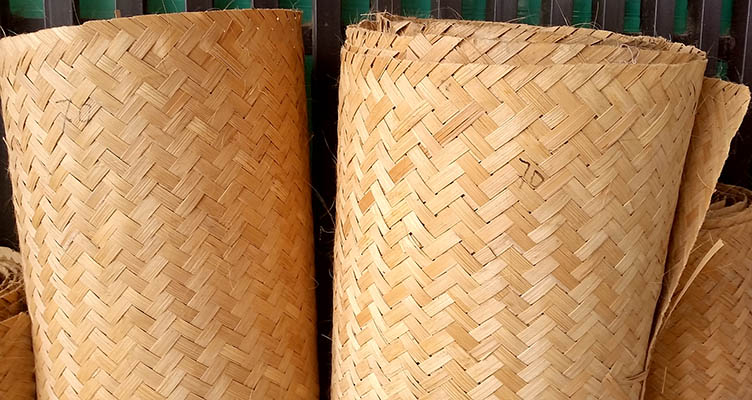 Bamboo matting rolls