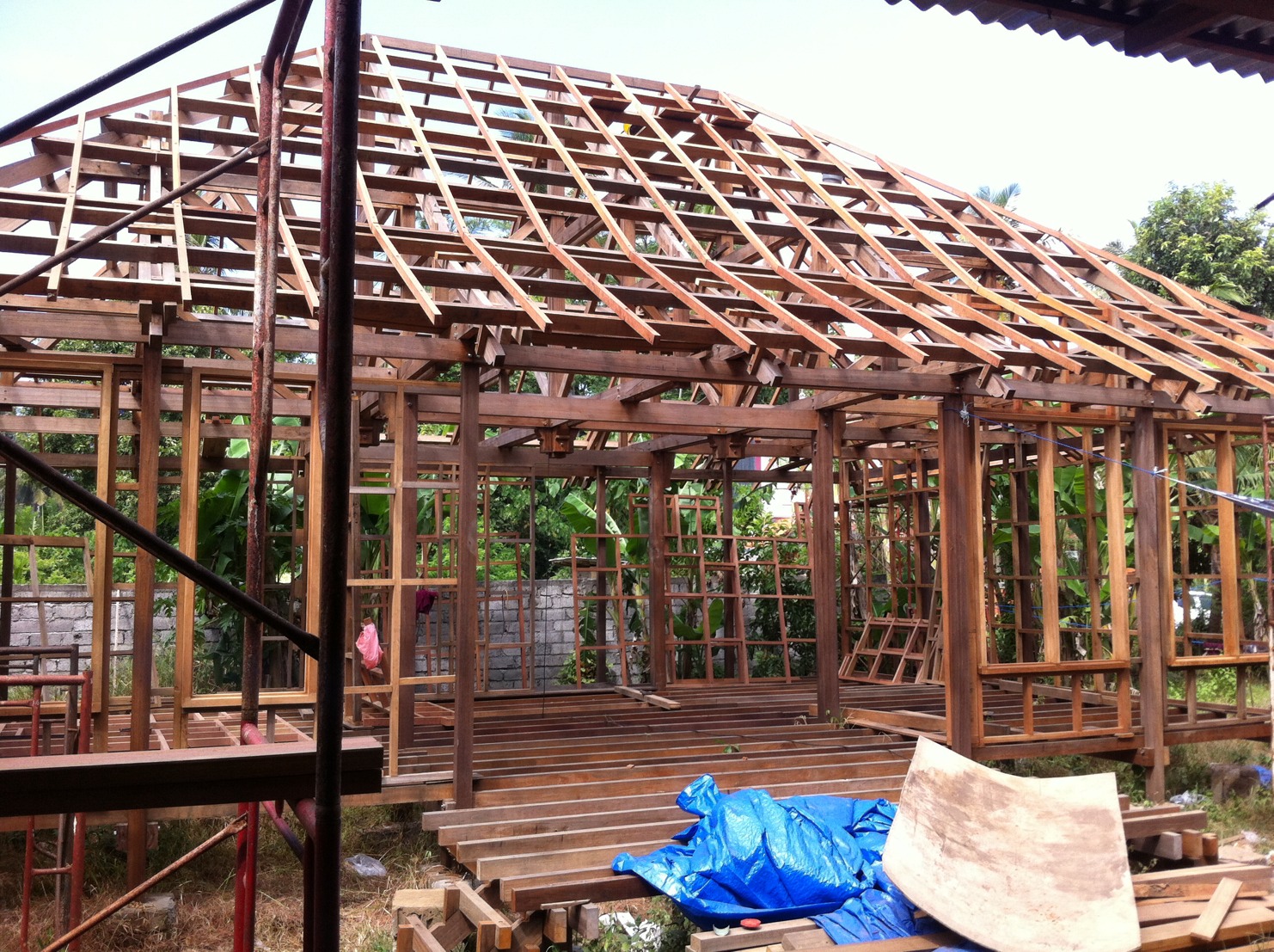 Construction right side of unit halfway