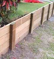 Retaining wall from timber