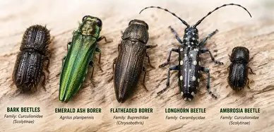 Wood boring beetles