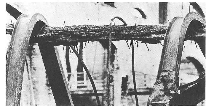 Wood beam supporting steeel beam